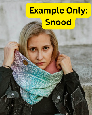 A sample image of a Snood - this is not the design you will receive, this is an example of what the item looks like. You will receive this item in the chosen preorder design for this listing.