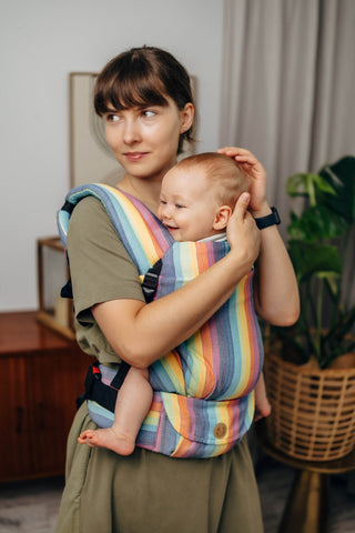 LennyLight wrap conversion soft structured baby backpack carrier (SSC) for children from newborn to 3yrs+ in design Luna