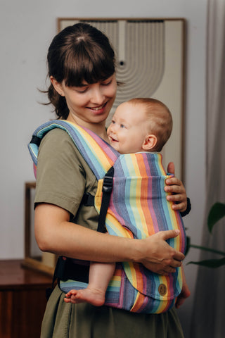 LennyLight wrap conversion soft structured baby backpack carrier (SSC) for children from newborn to 3yrs+ in design Luna