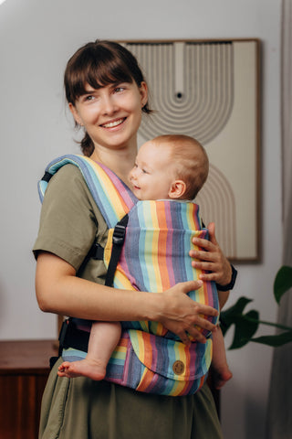 LennyLight wrap conversion soft structured baby backpack carrier (SSC) for children from newborn to 3yrs+ in design Luna