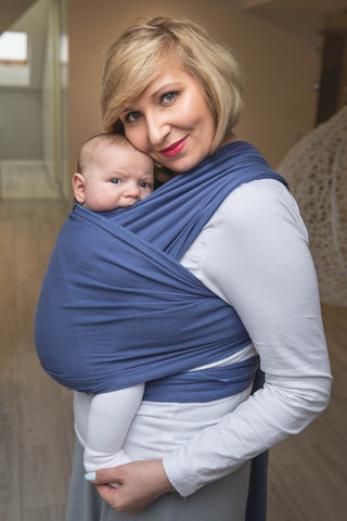 Stretchy baby wrap in Lapis Lazuli