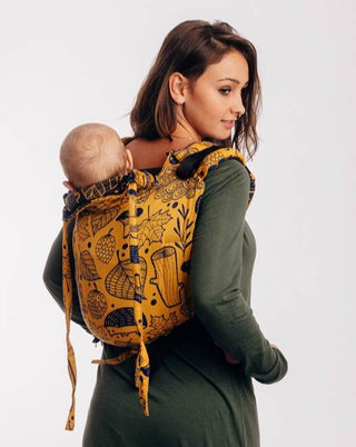 Wrap conversion onbuhimo waist-less baby backpack carrier in design Under the Leaves Golden Autumn