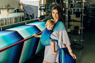 Long woven baby wrap in print Airglow