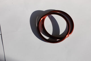 Medium Hand-Buffed Brown Sling Rings