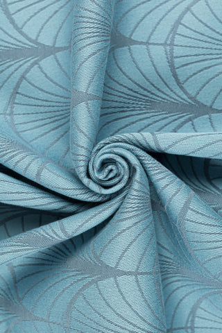 Long woven baby wrap in print Deco Platinum Blue