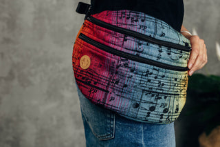 Wrap conversion waist bag - large - in print Symphony Rainbow Dark