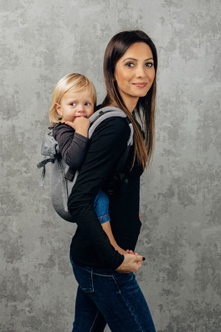 Wrap Conversion waist-less onbuhimo baby carrier in print Ombre Grey
