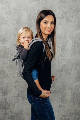 Wrap Conversion waist-less onbuhimo baby carrier in print Ombre Grey