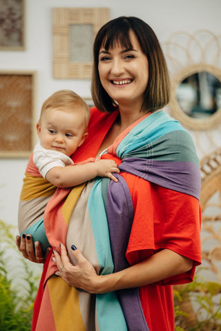 Wrap conversion ring sling baby carrier in print Pastels