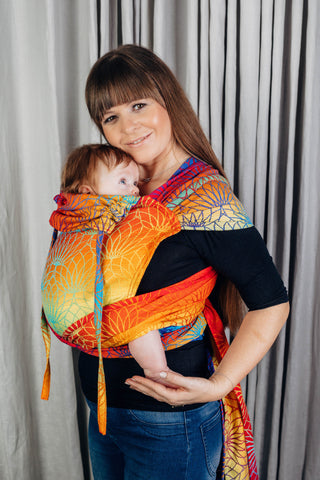 Wrap conversion wrap strap meh dai baby carrier in print Rainbow Lotus