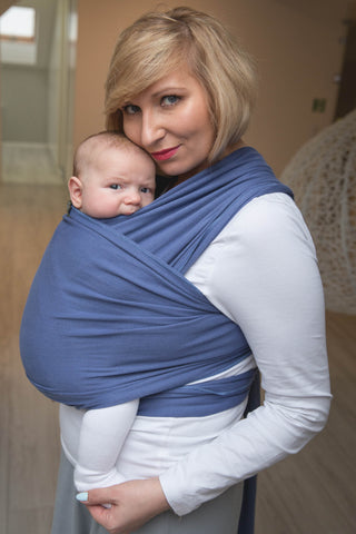 Stretchy baby wrap in Lapis Lazuli